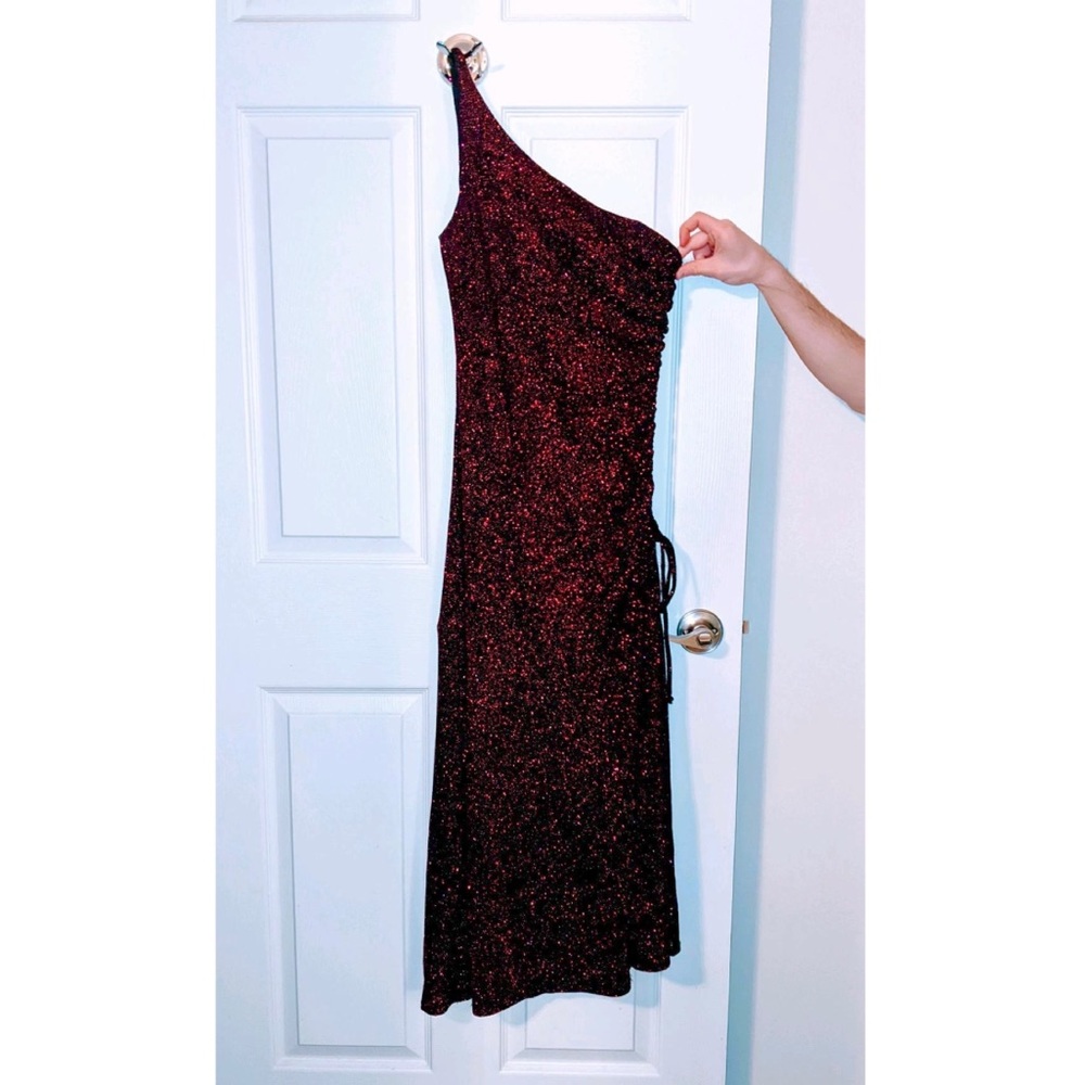 Red sparkly long dress